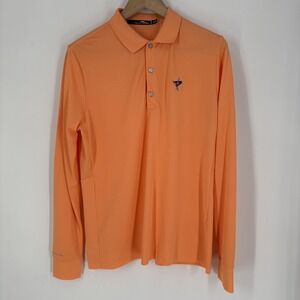 RLX Ralph Lauren Womens Top Size XL Orange Crest Long Sleeve Golf Performance